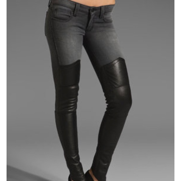 ISO Frankie b Hollywood Jean Stretch Leather in grey fade size 24 or 25 - Picture 1 of 1